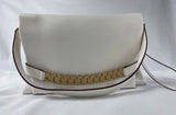 Victoria Beckham Chain Pouch Bag With Golden Strap In White Leather