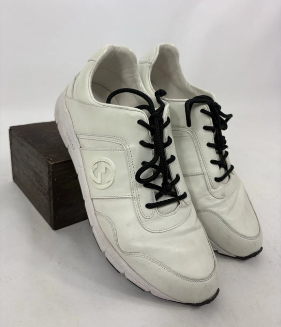 Gucci White Sneakers With Black Laces Size 9