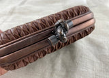 Bottega Veneta Brown Leather Pleated Clutch