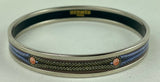 Hermes Enamel Bangle Bracelet w/ Rope Pattern & Silver Trim
