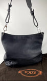 TOD’S Black Studded Leather Shoulder Bag With Dust Bag