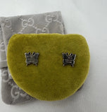 Gucci Butterfly Studs Logo Earrings 925 Sterling Silver