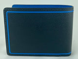 Louis Vuitton Men's New Black & Blue Trim Multiple Taiga Leather Bifold Wallet