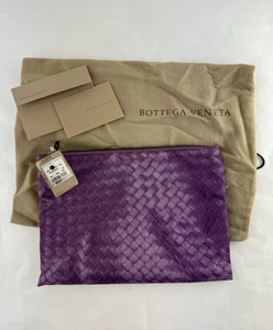 Bottega Purple Nylon Pouch Accessory Makeup Case NWT