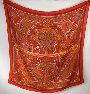 Hermes Cashmere GM 140cm AUX PORTES DU PALAIS Scarf Shawl Christine Henry