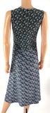 Marni Silk Floral Sleeveless High Low A-Line Dress Blue/Green Small Size
