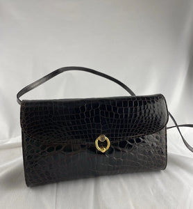 Gucci Crocodile Purse Crossbody Brown Bag