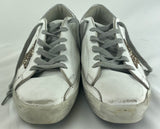 NEW Golden Goose GGDB/SSTAR White Lace Up Leather Sneakers Glitter Star Size 39
