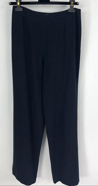 Chanel Black Wool Side Zip Straight Leg Dress Pants Size 40