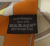 Hermes Orange Print Silk Scarf