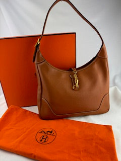 Hermes Gold GD Togo Leather Trim 31 Shoulder Bag
