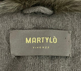 Martylo Firenze Green Fox Fur Cropped Short Sleeve Zip Jacket