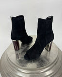 Christian Dior Black Suede Open Toe Ankle Booties Size 39 / US 9