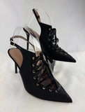 MALONE SOULIERS Black Alessandra 85 Satin Heels Size 38