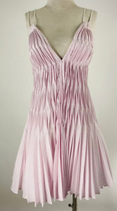 Giovanni Bedin Pink Pleated Silk Blend Mini Dress Size 42 US 6