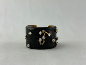 Devi Kroell Alligator Cuff Bracelet with Rhinestones