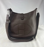Hermes Evelyne Bag Gen II Clemence PM Dark Brown
