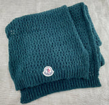 Moncler Emerald Green Wool Mohair Hat & Scarf Set