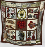Hermes Persona Silk Scarf Artist Signed Loic Dubigeon