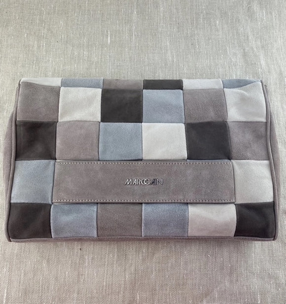 MARCCAIN Grey Patch Suede Clutch Bag