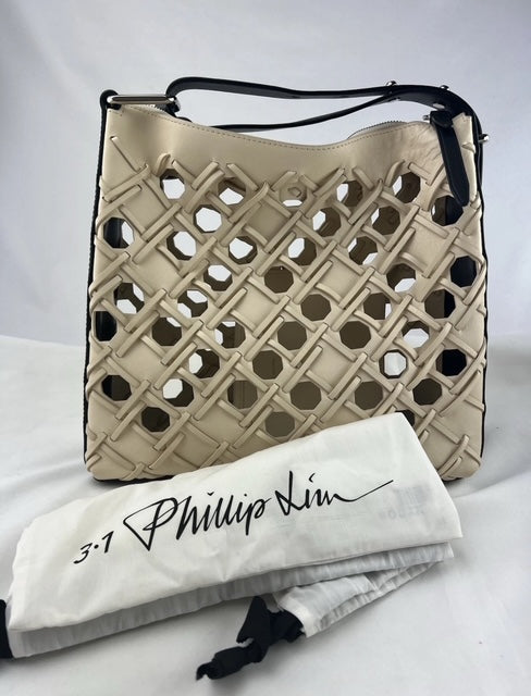 Phillip Lim 3.1 Lambskin Cutout Quill Triangle Bag Milk