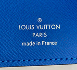 Louis Vuitton Men's New Black & Blue Trim Multiple Taiga Leather Bifold Wallet