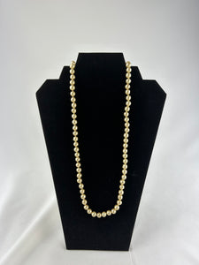 Chanel Cream Pearl Necklace on Cord with Chanel Logo Adjustable Piece