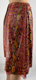 Chanel Orange Snakeskin Skirt with Silk Ruffle Trim Size 36