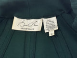 Byron Lars Dress Green Button Up Stretch Fit & Flare Midi Dress Size 4