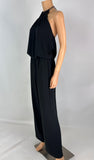 Ramy Brook High Neck Chain Halter Black Crepe Jumpsuit Size XS