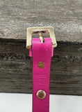 Valentino Hot Pink Stud Leather Buckle Bracelet