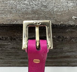 Valentino Hot Pink Stud Leather Buckle Bracelet