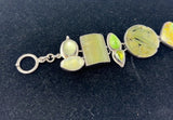 Echo of the Dreamer Sterling Silver Jade, Shell + Multi Green Gemstones Bracelet