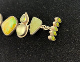 Echo of the Dreamer Sterling Silver Jade, Shell + Multi Green Gemstones Bracelet