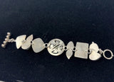 Echo of the Dreamer Sterling Silver Jade, Shell + Multi Green Gemstones Bracelet