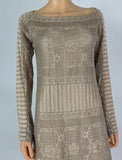 J. Mendel Tan Knit Dress With Fur Hem Trim, Size 6