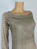 J. Mendel Tan Knit Dress With Fur Hem Trim, Size 6