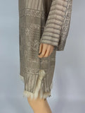J. Mendel Tan Knit Dress With Fur Hem Trim, Size 6
