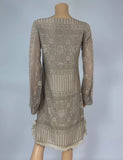 J. Mendel Tan Knit Dress With Fur Hem Trim, Size 6