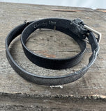 DIOR Black Leather Buckle Turquoise Star Wrap Bracelet