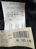 Rick Owens Women Black Fabric,Collared Slim Wrap Tie Jacket Size 4