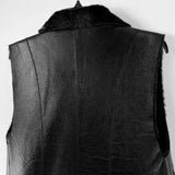 Belle Fare Womens Reversible Sleeveless Fur Leather Vest Black Size Small