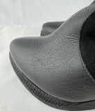Purified Black Leather/Suede Round-Toe Block Heel Boots Size 39