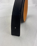 HERMES Belt 39 in No Buckle Black Leather