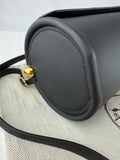 Hermes Black Calfskin Maximors II Shoulder Cylinder Bag W Gold Plated Handle