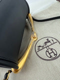 Hermes Black Calfskin Maximors II Shoulder Cylinder Bag W Gold Plated Handle