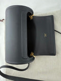 Hermes Black Calfskin Maximors II Shoulder Cylinder Bag W Gold Plated Handle