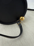Hermes Black Calfskin Maximors II Shoulder Cylinder Bag W Gold Plated Handle