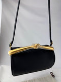Hermes Black Calfskin Maximors II Shoulder Cylinder Bag W Gold Plated Handle