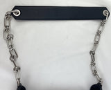 Michael Kors Medium Satchel Shoulder Bag Black Leather Flap Purse Chain Handle
